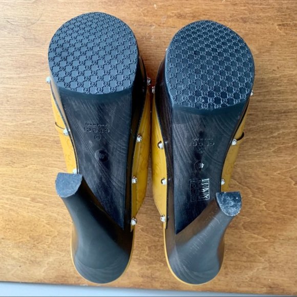 Gucci | Leather Platform Wooden GG Horsebit Mules - Picture 12 of 16